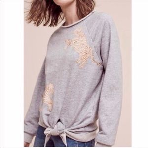 Anthropologie tiger sweatshirt